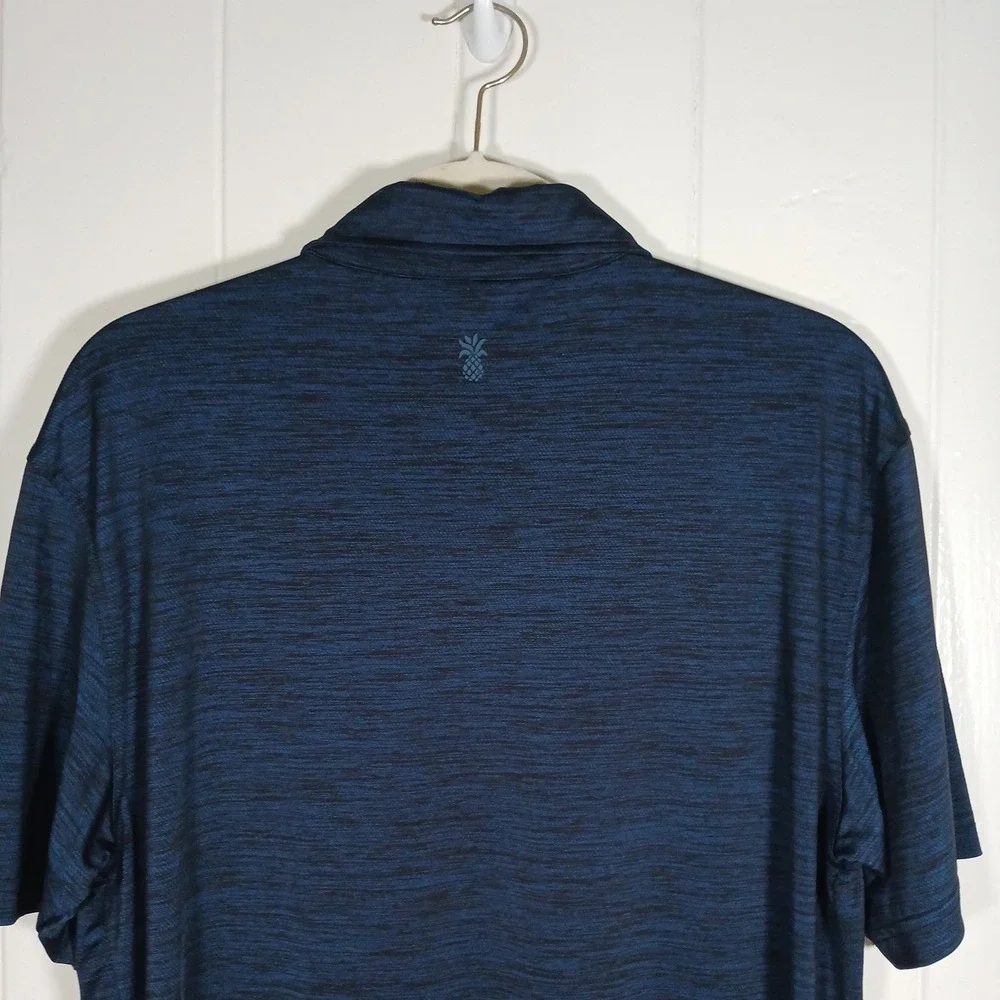 Cariloha Bamboo Polo Shirt Mens XL Navy Blue Space Dye Short Sleeve Pineapple - Picture 3 of 8